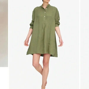 The Sleep Shirt linen short dress